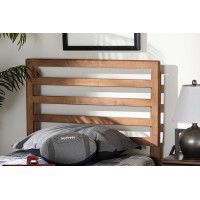 Baxton Studio MG9729-Ash Walnut-HB-Twin Baxton Studio Akemi Modern and Contemporary Ash Walnut Finished Wood Twin Size Headboard